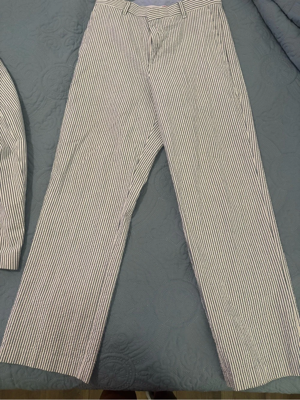 Izod boys blue and White Seersucker Sport Coat and pants